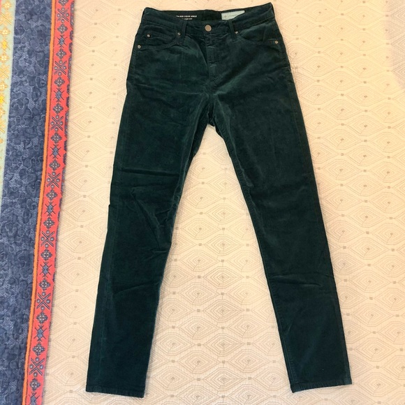 NWOT ANTHROPOLOGIE Teal AG Velvet Pants - Picture 2 of 4